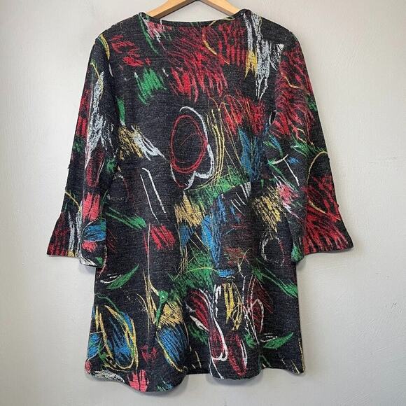Creation Tunic Top Size Large Abstract Artsy Colorful Dopamine Sweater Geometric - Picture 5 of 12